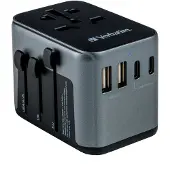 Verbatim Ladeadapter, Universal Travel, UTA-03, schwarz 100-250V, 2x USB Typ-A, 3x USB Typ-C, PD/QC, Retail