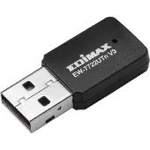 Edimax N300, Kabellos, USB, WLAN, Wi-Fi 4 (802.11n), 300 Mbit/s, Schwarz