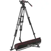 Manfrotto Nitrotech 608 Aluminium Video-Stativ mit Bodenspinne -