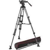 Manfrotto Nitrotech 608 & Carbon Doppelrohr-Stativ mit Mittelspinne