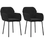 vidaXL Esszimmerstühle 2 Stk. Schwarz Samt