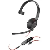 Poly Blackwire 5210 Monaural USB-C-Headset +3,5-mm-Stecker +USB-C/A-Adapter, Kabelgebunden, Büro/Callcenter, 125,4 g, Kopfhörer, Schwarz