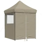 vidaXL Partyzelt Faltbar Pop-Up mit 4 Seitenteilen Taupe