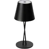 LINDBY LED-Akkutischleuchte Janea CROSS, schwarz, Metall