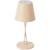 LINDBY LED-Akkutischleuchte Janea, CROSS, beige, Metall