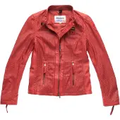 Blauer USA Miller Perforierte Damen Lederjacke, rot, S