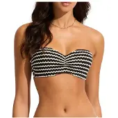 Seafolly - Women's Mesh Effect Bustier Bandeau - Bikini-Top Gr 34 orange