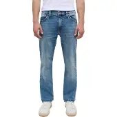 Mustang Straight-Jeans "Herren Style Tramper Straight", Herren, Gr. 46, Länge 34, blau (583 mittelblau), Denim/Jeans, 99% Baumwolle, 1% Elasthan, unifarben, straight fit, Jeans Straight-Jeans