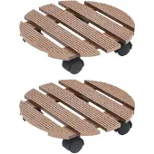 vidaXL Pflanzenroller 2 Stk. Braun Ø30x7,5 cm WPC