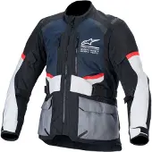 Alpinestars Andes Air Drystar wasserdichte Motorrad Textiljacke, schwarz/blau/weiß, 2XL