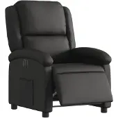 vidaXL Relaxsessel Elektrisch Schwarz Echtleder