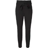 Vero Moda Jogger Pants "VMEVA PAPERBAG", Damen, Gr. XXL, Länge 32, schwarz, Milano Rib, Obermaterial: 65% Viskose, 30% Elasthan, 5% Nylon, unifarben, knöchelfrei, Hosen Jogger Pants