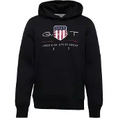 Gant Herren Hoodie - REGULAR ARCHIVE SHIELD HOODIE, Kapuzen-Sweatshirt, Logo Schwarz / 5XL