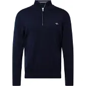 Gant Sweater "Strickpullover CLASSIC COTTON HALF ZIP", Herren, Gr. M, blau, Obermaterial: 100% Baumwolle CO., Sweatshirts Sweater