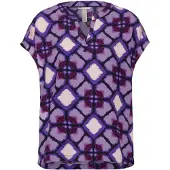Street One Blusentop , Damen, Gr. 34, lila (bellflower lila), Web, Obermaterial: 100% Viskose, bedruckt, regular fit taillenbedeckt, Rundhals, Blusen Blusentop, mit All-Over Print
