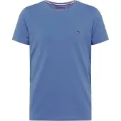 Tommy Hilfiger T-Shirt "STRETCH SLIM FIT TEE", Herren, Gr. XL, blau (aegean sea), Jersey, Obermaterial: 96% Baumwolle, 4% Elasthan, slim fit normal, Rundhals, Shirts T-Shirt, mit Rundhalsausschnitt