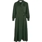Vila Langärmeliges Midi Kleid Mit V-ausschnitt