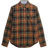 Superdry für Herren. M4010727A Holzfällerhemd schwarz (S), Lässig, Baumwolle, Langarm