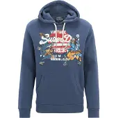 Superdry für Herren. M2013702A Grafisches Kapuzensweatshirt mit Logo Tokyo Vintage blau (XL), Lässig, Baumwolle, Nachhaltig