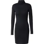 Superdry für Damen. W8011765A Hochgeschlossenes langärmeliges Minikleid schwarz (L), Lässig, Modal, Langarm