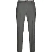 Jack & Jones Chinos "JPSTKARL JJBANKS CHINO SN", Herren, Gr. 34, Länge 32, grau (dunkelgrau), Web, Obermaterial: 68% Polyester, 28% Viskose, 4% Elasthan, meliert, bequem normal, Hosen Chinos