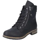 Rieker Damen Schnürstiefeletten Schwarz Synthetik Größe: 41