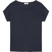 Marc o'polo Kurzarmshirt DENIM, Damen, Gr. M, blau (marine), Obermaterial: 100% Baumwolle, figurumspielend, Rundhals, Shirts Kurzarmshirt