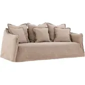 Ebuy24 Oskarshamn Sofa 3-Sitzer 3 Zierkissen beige.