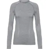 Falke Damen Langarmshirt Wool-Tech, M, Grau, Uni, Schurwolle