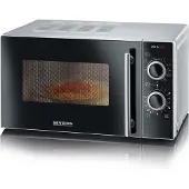 Severin MW 7771, Arbeitsplatte, Kombi-Mikrowelle, 20 l, 700 W, Drehregler, Schwarz, Silber