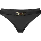 LASCANA Bikini-Hose "Yves", Damen, Gr. 44, N-Gr, schwarz, Recycling-Polyamid, unifarben, Badehosen Bikini-Hose, mit edlen Ziergürtel, Topseller