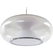 LUCANDE LED-Hängeleuchte Orasa, Glas, weiß/klar, Ø 43 cm