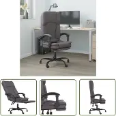 The Living Store Bürostuhl mit Massagefunktion Grau Kunstleder