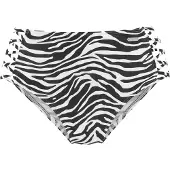 Venice beach Highwaist-Bikini-Hose "Fjella", Damen, Gr. 34, N-Gr, schwarz-weiß (schwarz, weiß), Microfaser, Polyamid, Badehosen Highwaist-Bikini-Hose, mit gekreuzten Bändern