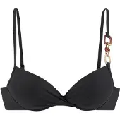 LASCANA Bügel-Bikini-Top "Yves", Damen, Gr. 36, Cup E, schwarz, Recycling-Polyamid, unifarben, Bikini-Oberteile Bügel-Bikini-Top, mit Wattierung