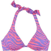 Venice beach Bügel-Bikini-Top "Fjella", Damen, Gr. 38, Cup D, bunt (violett, koralle), Microfaser, Polyamid, Bikini-Oberteile Bügel-Bikini-Top, in zweifarbiger Animal-Optik