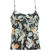 Sunseeker Bügel-Tankini-Top "Suva", Damen, Gr. 36, Cup C, schwarz (schwarz, bedruckt), Polyamid, floral, Bikini-Oberteile Bügel-Tankini-Top, in gedrehter Optik