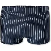 Schiesser Badeshorts "Nautical Casual", Herren, Gr. 7, N-Gr, blau (801, admiral), Gewirkt, Baumwolle, Elasthan, gestreift, Badehosen Badeshorts, Innenslip, kleine Tasche mit RV, gestreift