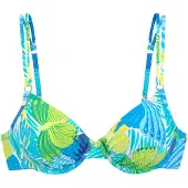 Sunseeker Bügel-Bikini-Top "Butterfly", Damen, Gr. 36, Cup B, blau (blau, grün), Microfaser, Polyamid, bedruckt, Bikini-Oberteile Bügel-Bikini-Top, mit Schmetterling-Design