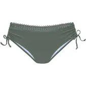 s.Oliver Bikini-Hose "Aiko", Damen, Gr. 38, N-Gr, grün (oliv), Microfaser, Microfaser, Polyamid, unifarben, Badehosen Bikini-Hose, mit Häkeloptik, Topseller