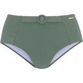 Sunseeker Highwaist-Bikini-Hose "Loretta", Damen, Gr. 42, N-Gr, grün (oliv), Polyamid, Badehosen Highwaist-Bikini-Hose, mit Ziergürtel, Topseller