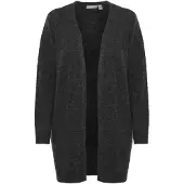 Fransa Strickjacke "Damen Strickjacke FRSANNY", Damen, Gr. M, grau (charcoal melange), Obermaterial: 55% Polyester PES. 30% Wolle mw. 10% Nylon NY. 5% Elasthan EL., Strickjacken Strickjacke