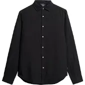 Superdry für Herren. M4010607A Langärmeliges Leinenhemd schwarz (XXL), Lässig, Langarm
