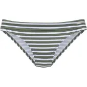 Venice beach Bikini-Hose "Summer", Damen, Gr. 40, N-Gr, grün (oliv gestreift), Polyamid, Xtra Life LYCRA, gestreift, Badehosen Bikini-Hose, mit Umschlagbund