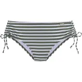 Venice beach Bikini-Hose "Summer", Damen, Gr. 42, N-Gr, grün (oliv gestreift), Polyamid, gestreift, Badehosen Bikini-Hose, seitlich zu raffen