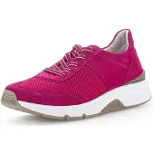 Gabor Rollingsoft Damen Sneaker pink Veloursleder Mesh - Größe: UK 4,5