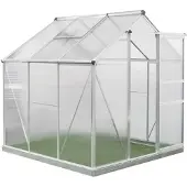 Westmann Aluminium Gewächshaus Flora 66 Silber 192x192x201 cm