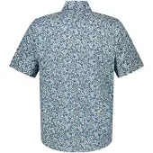 Lerros Kurzarmhemd "Sommerlich bedrucktes Halbarmhemd", Herren, Gr. S, Normalgrößen, blau (iced mint), 100% Baumwolle, Hemden Kurzarmhemd