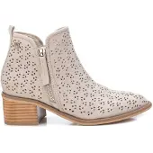 Xti für Damen. 14225501-HIELO 142255 Beige Stiefeletten -Höhe Absatz: 5cm (39), Weiß, 3 bis 5 cm, Reißverschluss, Lässig, Kunstleder