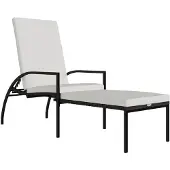 vidaXL Sonnenliege mit Fußhocker PE-Rattan Braun